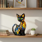 Magische Katze - Glasmalerei Lampe