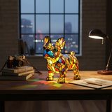 Französische Bulldogge - Glas-Mosaiklampe