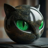Schwarze Katze - Mystische schwarze Katzenstatue