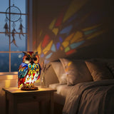 Rubin - Lampe und Glasmalerei