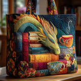 Handgefertigte Tasche | Der Drache und die alten Bücher