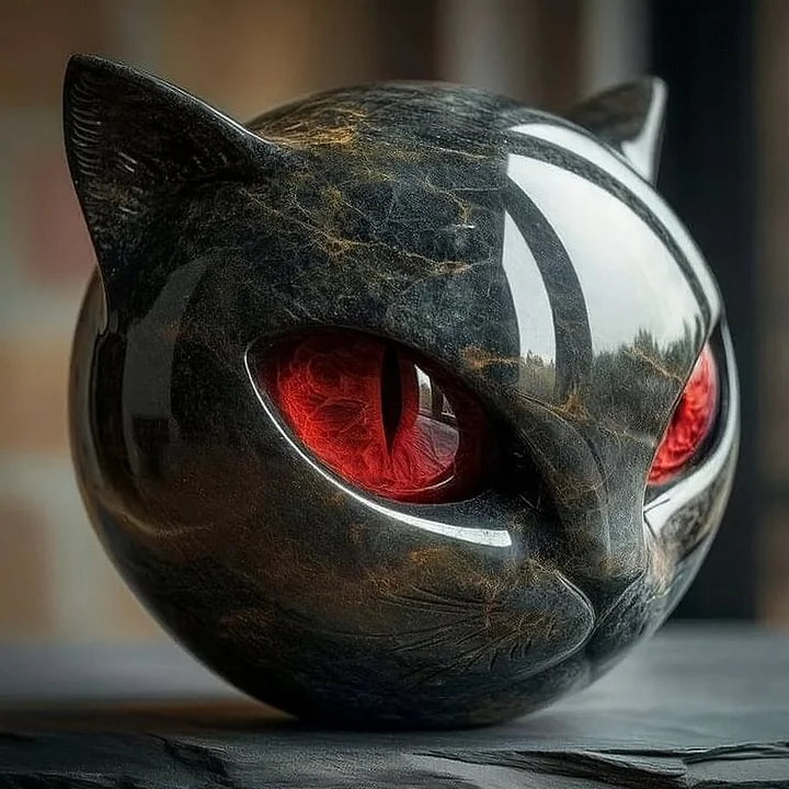 Schwarze Katze - Mystische schwarze Katzenstatue