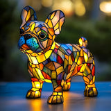 Französische Bulldogge - Glas-Mosaiklampe