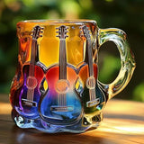 Handgefertigte Tasse mit 3D-Gitarrenmuster