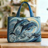 Handgefertigte Tasche | Ozean-Delfin