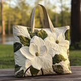 Handgefertigte Tasche | Weiße Blumen