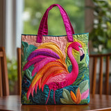 Handgefertigte Tasche | Flamingo und Regenbogen
