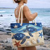 Handgefertigte Strandtasche | Schildkröten-Ozean-Auszeit