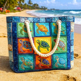 Handgefertigte Strandtasche | Schildkrötenruhe