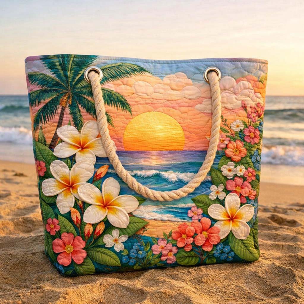 Handgefertigte Strandtasche | Tropischer Wind