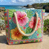 Handgefertigte Strandtasche | Tropische Blüte