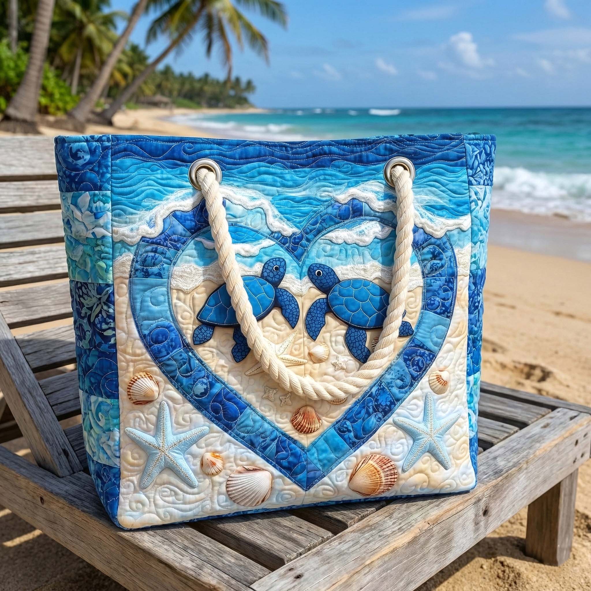Handgefertigte Strandtasche | Schildkrötenruhe