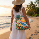 Handgefertigte Strandtasche | Tropischer Wind