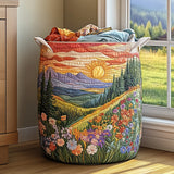 Sonnenaufgang – Wäschekorb mit Landschaft