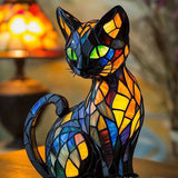 Magische Katze - Glasmalerei Lampe