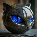 Schwarze Katze - Mystische schwarze Katzenstatue