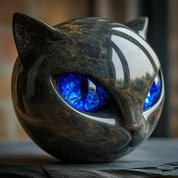 Schwarze Katze - Mystische schwarze Katzenstatue