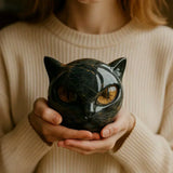 Schwarze Katze - Mystische schwarze Katzenstatue