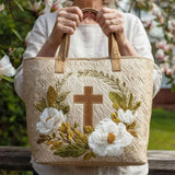 Handgefertigte Tasche | Florales Kreuz
