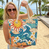 Handgefertigte Strandtasche | Warmes Halo